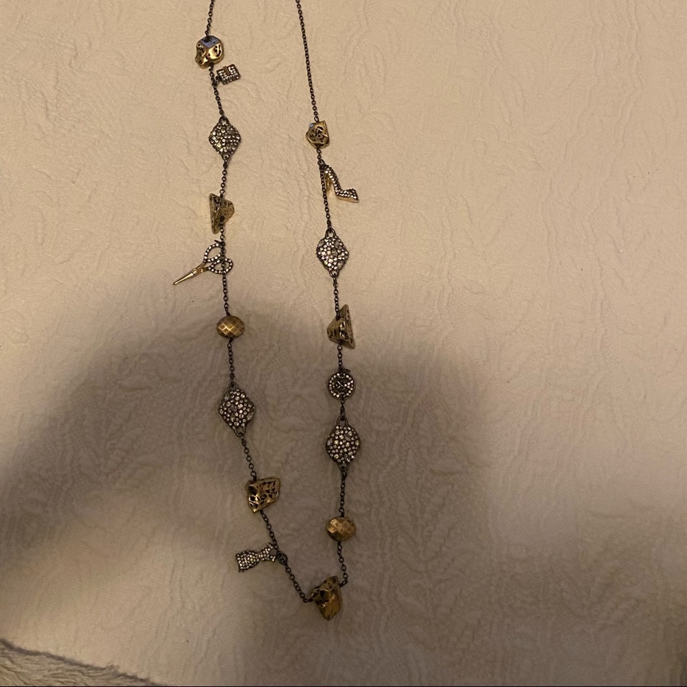 CAbi dressmakers necklace- casual- a touch of sparkle - gold and silver tones